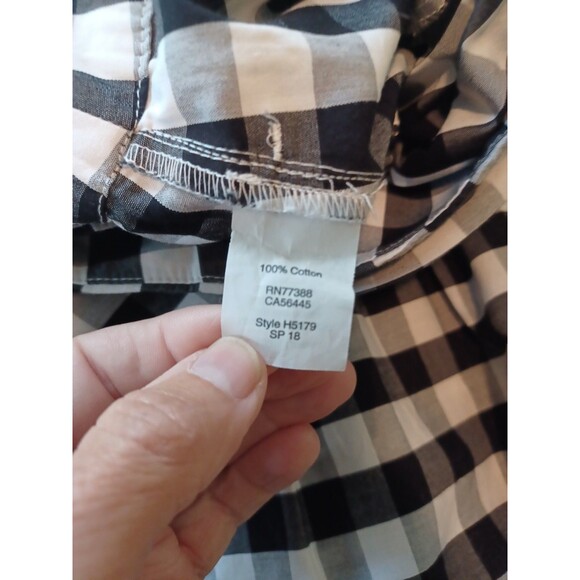 J. Crew black white cotton gingham midiskirt 2 tie waist ruffle holiday preppy - Picture 8 of 12